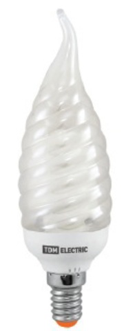 Лампа энергосберегающая КЛЛ-СTW-11 Вт-2700 К–Е14 TDM (витая свеча на ветру) (mini) Лампа энергосберегающая КЛЛ-СTW-11 Вт-2700 К–Е14 TDM (витая свеча на ветру) (mini)