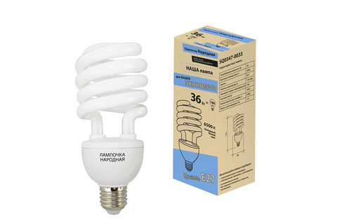 Лампа люминесцентная НЛ-HS-36 Вт-6500 К–Е27 Лампа люминесцентная НЛ-HS-36 Вт-6500 К–Е27