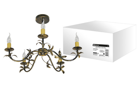 Люстра НСБ-04-01-5х40 «Регина» черный с золотом 5х40Вт E14 TDM Люстра НСБ-04-01-5х40 «Регина» черный с золотом 5х40Вт E14 TDM